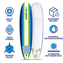 Load image into Gallery viewer, Wavestorm 8ft Classic Longboard Surfboard (Blue Green) (AZ21-WSSF800-SGN-1PK)
