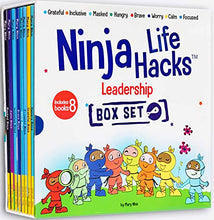 Load image into Gallery viewer, Ninja Life Hacks Leadership 8 Book Box Set (Books 17-24: Focused, Calm, Brave, Masked, Inclusive, Grateful, Hangry, and Worry)
