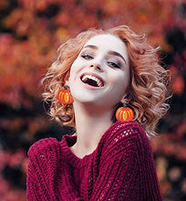 Load image into Gallery viewer, Florideco 16 Pairs Fall Faux Leather Earrings for Women Autumn Teardrop Dangle Earrings Set Pumpkin Sunflower Maple Leaf Thanksgiving Jewelry (Style E)
