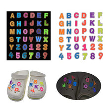 Load image into Gallery viewer, PartyFUN 72PCS Letters Shoes Charms GLOW IN THE DARK Shoes Charms for Clog Shoes &amp; Wristband Bracelet Party Gifts
