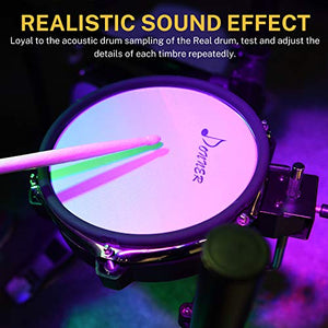 Donner DED-200 Electric Drum Set Electronic Kit with Mesh Head 8 Piece, Drum Throne, Sticks Headphone and Audio Cable Included, More Stable Iron Metal Support Set