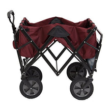 Load image into Gallery viewer, Mac Sports Collapsible Outdoor Utility Wagon with Folding Table and Drink Holders, Maroon
