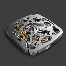 Load image into Gallery viewer, CIGA Design Z Series Automatic Mechanical Watch, Skeleton Stainless Steel Analog Silver Wristwatch Tonneau Sapphire Crystal for Men Women with Leather and Silicone Strap
