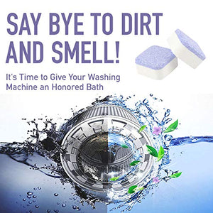 HIWILL Washing Machine Cleaner Effervescent Tablets, Solid Washer Deep Cleaning Tablet, Triple Decontamination Remover with Natural Biological Formula, for Front Load and Top Load Washers 26 Count