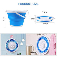 Load image into Gallery viewer, 10L Portable Mini Washing Machine, Folding Turbo Washing Compact Ultrasonic Turbine Washer Lightweight Travel Laundry Washer USB Powered Camping Apartments Dorms RV Business Trip Clothes…
