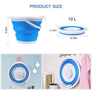 10L Portable Mini Washing Machine, Folding Turbo Washing Compact Ultrasonic Turbine Washer Lightweight Travel Laundry Washer USB Powered Camping Apartments Dorms RV Business Trip Clothes…