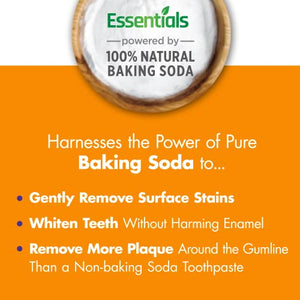 Arm & Hammer Essentials Whiten & Strengthen Fluoride Toothpaste, 100% Natural Baking Soda, Fresh Mint, 4.3 Oz (Pack of 4)