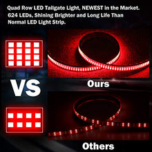 Load image into Gallery viewer, LED Truck Tailgate Light Bar, Wayup 60 Inch Quad Row LED Truck Bed Light Strip with White Reverse, Red Brake/Running, Red Turn Signal/Double Flash Strobe Light for Trucks Pickup RV Van Dodge Ram
