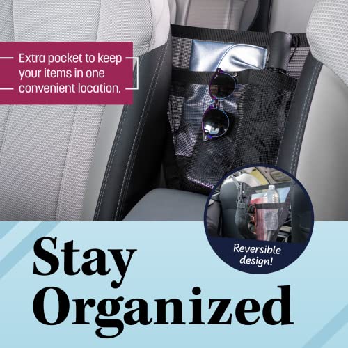 Load image into Gallery viewer, Car Cache Purse Holder for Car - Net Pocket Organizer for Handbag Storage Between Seats - Dog Car Barrier - Car Accessories for Women - Black