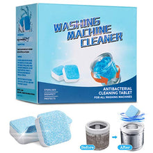 Load image into Gallery viewer, CAMTOA Solid Washing Machine Cleaner Effervescent Tablet Washer Cleaner Eco-Friendly Deep Cleaning Detergent with Triple Decontamination for Front Load and Top Load Washers （12 PCS）
