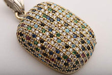 Load image into Gallery viewer, Stunning Turkish Handmade Jewelry Round Cut Sapphire Emerald Turquoise Pink Ruby Amethyst Black Onyx Topaz Zircon Stone 925 Sterling Silver Pendant
