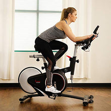 Load image into Gallery viewer, Sunny Health &amp; Fitness Magnetic Rear Belt Drive Indoor Cycling Bike with RPM Cadence Sensor - SF-B1709, Black
