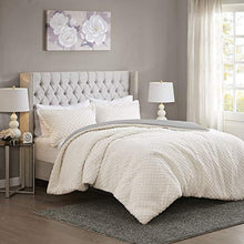 Load image into Gallery viewer, Madison Park Adler Reversible Comforter Sherpa to Faux Mink Quilted Design Modern All Season Down Alternative Bed Set with Matching Shams, King(104"x90"), Ivory/Grey 3 Piece
