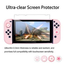 Load image into Gallery viewer, BRHE Cute Switch Case Travel Carrying Bundle Kit Hard Portable Protective Cover Shell Accessories with Glass Screen Protector Thumb Grip Caps for Nintendo Switch (Sakura Pink)
