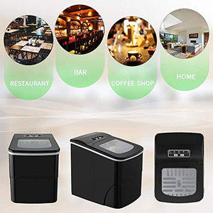 AGLUCKY Countertop Ice Maker Machine, Portable Ice Makers Countertop, Make 26 lbs ice in 24 hrs,Ice Cube Rready in 6-8 Mins with Ice Scoop and Basket (Black)