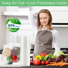 Load image into Gallery viewer, O2frepak 2 Pack 11" x 50' Rolls Food Saver Vacuum Sealer Freezer Bags Rolls for Food Saver, Seal a Meal Vacuum Sealer Fits Inside Storage Area Sous Vide Vaccume - Cut to Size Roll (Total100 feet)
