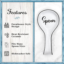 Load image into Gallery viewer, Home Acre Designs Spoon Rest For Kitchen Counter &amp; Stove Top - White Ceramic Spoon Holder for Cooking &amp; Counter Protection - Essential Kitchen Gadgets - White Farmhouse
