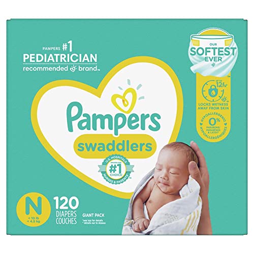 Load image into Gallery viewer, Diapers Newborn/Size 0 (< 10 lb), 120 Count - Pampers Swaddlers Disposable Baby Diapers, Giant Pack (Packaging May Vary)