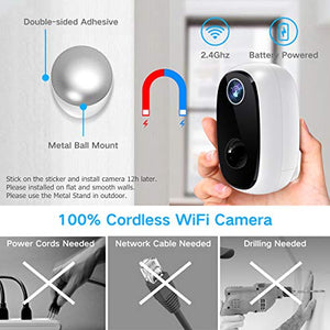 【32GB Include】 Wireless Outdoor Security Camera, MECO 1080P Rechargeable Battery WiFi Camera, Indoor/Outdoor Surveillance Home Camera with Motion Detection, Night Vision, 2-Way Audio, Waterproof