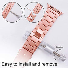 Load image into Gallery viewer, iiteeology Compatible with Apple Watch Band 38mm 40mm, Stainless Steel iWatch Band Replacement Strap for iWatch SE &amp; Series 6 5 4 - Gold
