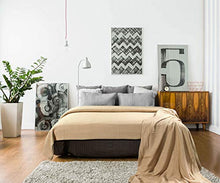 Load image into Gallery viewer, TreeWool 100% Soft Premium Cotton Thermal Blanket in Basket Weave - Easy Care Comfortable and Warm Season Bed Layering (King Size - 90" x 108", Beige)
