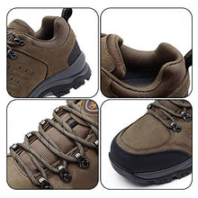 Load image into Gallery viewer, CAMEL CROWN Mens Hiking Shoes Low Cut Boots Leather Walking Shoes for Outdoor Trekking Training Casual Work Khaki/Black
