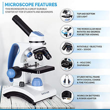 Load image into Gallery viewer, AmScope M162C-2L-PB10-WM-SP14-50P100S 40X-1000X Beginners Microscope Kit for Kids &amp; Students w/Complete Science Accessory Kit + World of The Microscope Book
