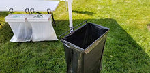 Load image into Gallery viewer, Trash-Ease-Canopy 1 inch - The Portable Trash Bag Holder- for The Canopy Tent. Great for: Camping, Tailgating, 13 Gallon Drawstring Garbage Bag Size, NO Tools Needed (Black &amp; Black)
