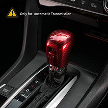 Load image into Gallery viewer, Thenice for 10th Gen Civic Gear Shifting Knob Cover ABS Red Carbon Fiber CVT Automatic Transmission Lever Trim for Honda Civic Sedan Hatchback Coupe 2021 2020 2019 2018 2017 2016
