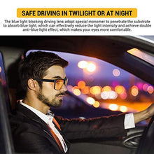 Load image into Gallery viewer, Quntis Blue Light Blocking Glasses, Blue Light Shield Computer Reading &amp; Gaming Glasses for Men Women Anti Glare UV Digital Eyestrain - Amber Tinted Lens, Black Square Frame
