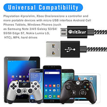 Load image into Gallery viewer, PS4 Controller Charger Charging Cable – 2 Pack 10FT Nylon Braided Micro USB 2.0 High Speed Data Sync Cord for Playstation 4, PS4 Slim/Pro, Xbox One S/X Controller, Android Phones (2 Pack)
