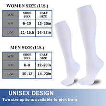 Load image into Gallery viewer, Compression Socks for Women and Men(1/3 Pairs)-Best for Running,Nursing,Circulation,Recovery &amp; Travel (White - 3 Pairs, Large/X-Large)

