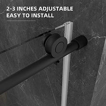 Load image into Gallery viewer, FEKEWIO Soft Close Single Sliding Shower Door, 56-60" x 76" Inch Frameless Walk-in Bathroom Shower Doors, Clear Tempered Glass 3/8" Shower Enclosure SS09 (Matte Black)
