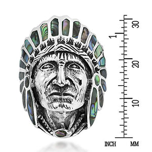 AeraVida Abalone Shell Native American Style .925 Sterling Silver Ring (10)