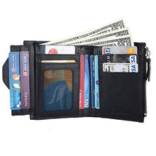 Load image into Gallery viewer, Erasmus Wallet for Men RFID Blocking Leather, ID Window, Bifold Zipper Wallet, Extra Capacity Travel Wallet, Gift box

