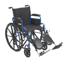 Load image into Gallery viewer, Drive Medical BLS18FBD-ELR Blue Streak Wheelchair with Flip Back Desk Arms, Elevating Leg Rests, 18 Inch Seat
