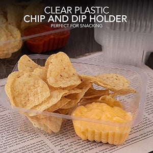 12oz Plastic Nacho Trays (100 Pack) Small Disposable Tray for Nachos & Cheese Dip, Concession Stand Supplies, Movie Night Snacks for Kids, Carnival Party Decorations, Food Boats, Snack Containers…