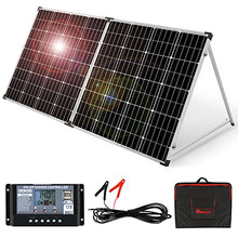 Load image into Gallery viewer, DOKIO Portable Foldable 150W 18v Solar Suitcase Monocrystalline, Folding Solar Panel Kit with Controller to Charge 12 Volts Batteries (AGM Lead/Acid Types Vented Gel) RV Camping Boat
