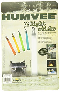 HUMVEE HMV-6-FP12 6-Inch Weatherproof Lightsticks with 8 to 12-Hour Glow Time, 12-Piece Set, Assorted Colors