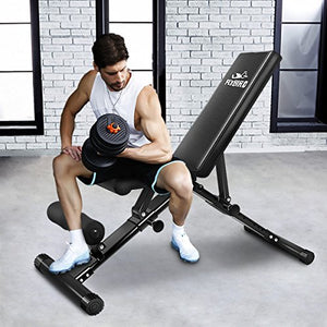 FLYBIRD Weight Bench, Adjustable Strength Training Bench for Full Body Workout with Fast Folding- 2020 Version