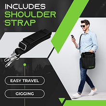 Load image into Gallery viewer, GearIT Microphone Carrying Bag for 8 Microphones, Adjustable Foam Case Fits Wireless Microphones and Stage Mics, Zipper and Mesh Pockets, Includes Shoulder Strap
