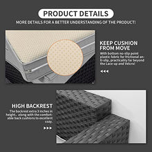 Load image into Gallery viewer, Patio Wicker Furniture Set 7 Pieces Outdoor PE Rattan Conversation Couch Sectional Chair Sofa Set with Grey Cushion
