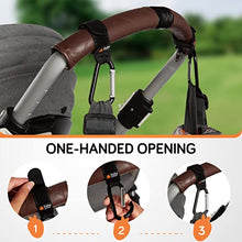 Load image into Gallery viewer, Stroller Hooks for Hanging Bags and Shopping - MadeForMums &amp; Lovedbyparents Award-Winning Stroller Clips - Universal Stroller Clips for Bags - Black, 2 Pack by Baby Uma
