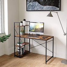Load image into Gallery viewer, Bestier Computer Desk with Shelves,Writing Desk with Storage Bookshelf Reversible Study Table Office Corner Desk with Shelves Home Office Desk with Bookshelf Easy Assemble (47 Inch, Rustic Brown)
