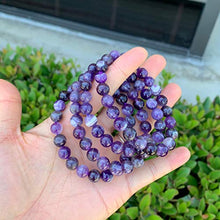 Load image into Gallery viewer, Natural Amethyst Gemstone Bracelet 7 inch Stretchy Chakra Gems Stones Healing Crystal Birthday Gift (Unisex) GB8-16
