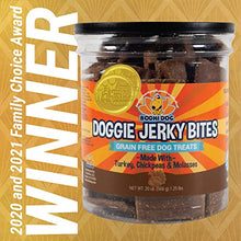 Load image into Gallery viewer, Premium Healthy Dog Jerky Treats | Grain Free Turkey Dog Treat Bites | Natural Snack Made with Turkey, Chickpeas &amp; Molasses | No Corn, Wheat or Soy
