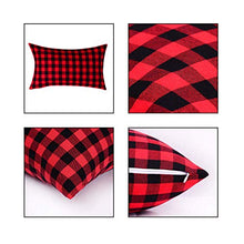 Load image into Gallery viewer, GeetuBerry Handcrafted Farmhouse Throw Pillow Covers for Sofa Couch Bedroom Outdoor Patio Fall Home Decor|Thanksgiving, Christmas, Holidays|Country Decor(Buffalo Plaid - Red n Blk Set of 2, 12 x 20)
