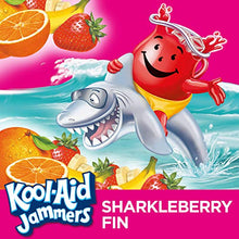 Load image into Gallery viewer, Kool-Aid Jammers Sharkleberry Fin Strawberry Orange Punch Artificially Flavored Kids Soft Drink (10 ct Box, 6 fl oz Pouches)
