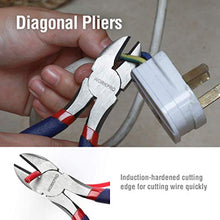 Load image into Gallery viewer, WORKPRO 7-piece Pliers Set (8-inch Groove Joint Pliers, 6-inch Long Nose, 6-inch Slip Joint, 4-1/2 Inch Long Nose, 6-inch Diagonal, 7-inch Linesman, 8-inch Slip Joint) for DIY &amp; Home Use

