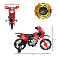 Load image into Gallery viewer, Best Choice Products Kids 6V Ride On Motorcycle w/ Treaded Tires, Working Headlights, 2mph Top Speed, Training Wheels, Realistic Sounds, Music, Battery Charger - Red
